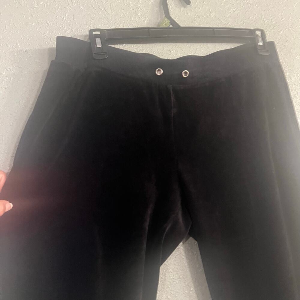 Vtg Young USA Womens Lg Low rise Black Lounge Pants Straight Leg 16" inseam 31" - Picture 4 of 14